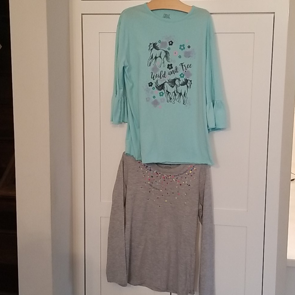 Lot Of 3 Girls T-shirts Size 10-12(L)